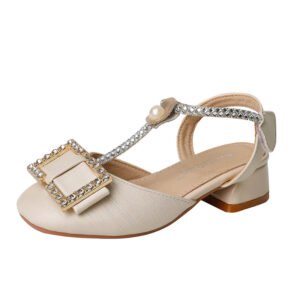 beige designer dress stud heel for girls