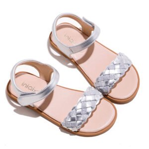 Silver fancy fashion flat sandals for girls