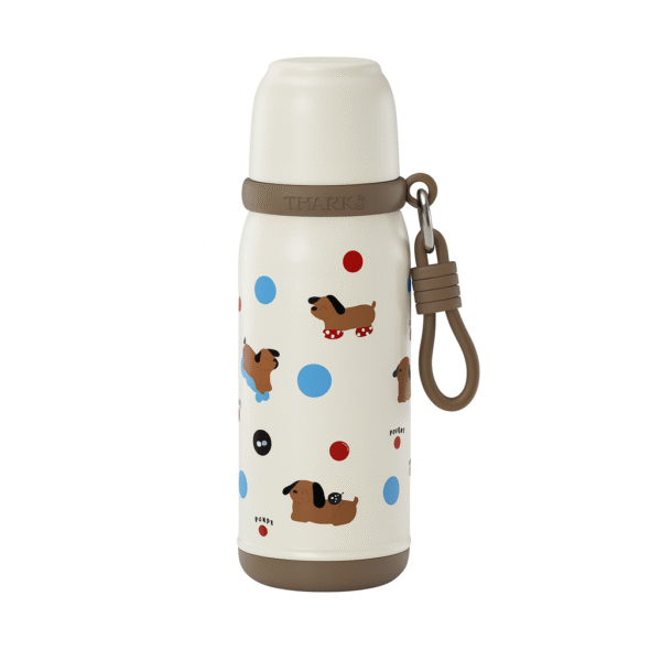 Bronw Playful Pals 500mL Vacuum Flask