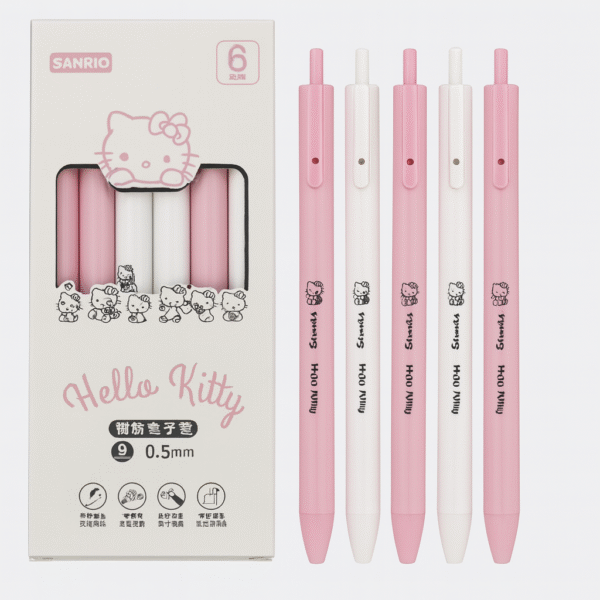 Hello Kitty Premium Gel Pen Set – 6pcs (0.5mm)