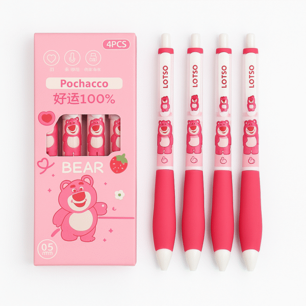 ✨DARK PINK Lotso Bear Gel Pen Set SET4