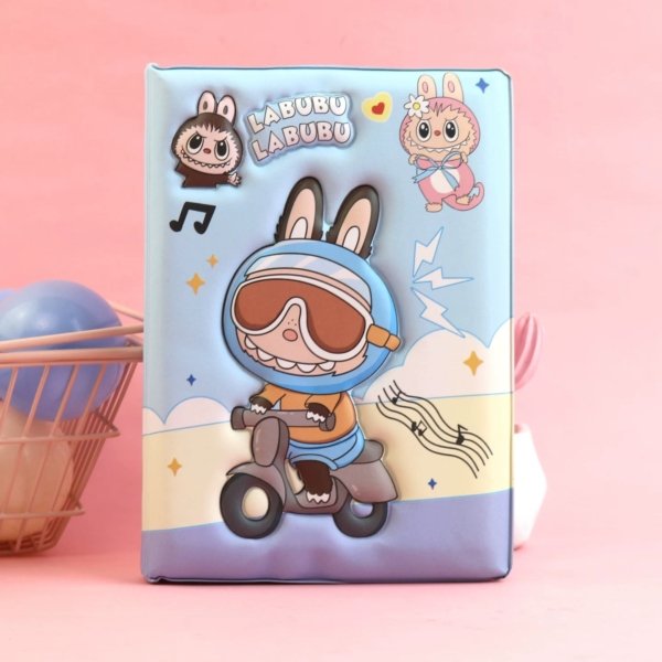Labubu Puffy Cover Notebook – Brown Bow Edition