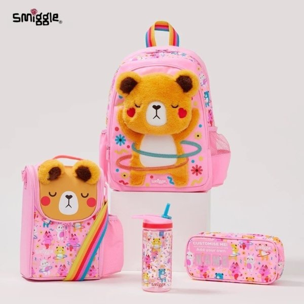 Smiggle Cuddle Bear Medium 3-Piece Backpack Set