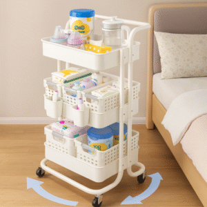 3-Tier Multi-Purpose Storage Trolley with Baskets