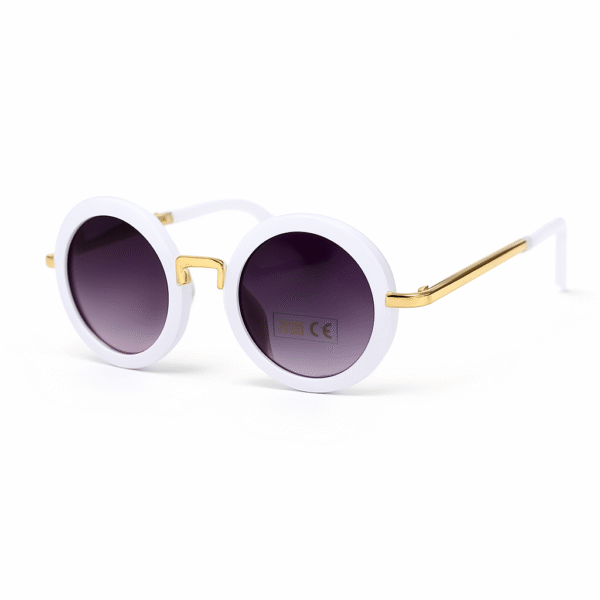 white Round eye Sunglasses