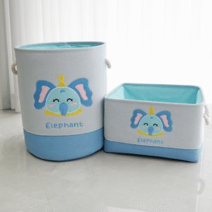 Elephant Joy Foldable Storage Baskets – Set of 2