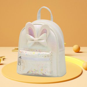 Bunny Ears Glitter Mini Backpack white