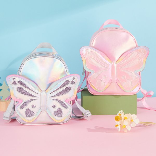 Sparkle Wings Butterfly Backpack – Pink & Silver