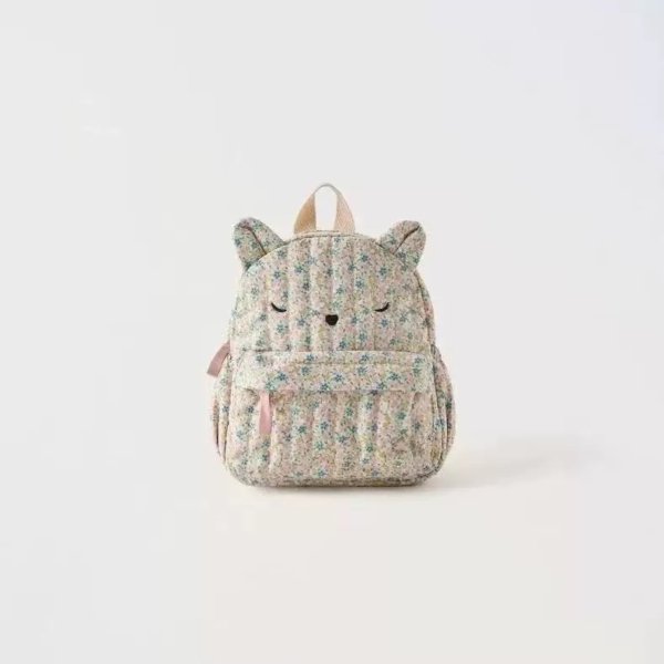 Floral Cozy Cat Toddler Backpack