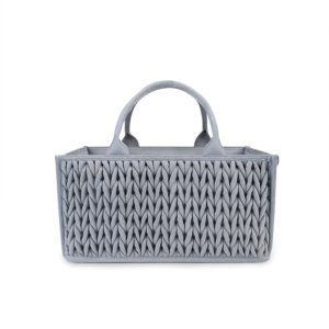 Woven Nursery Diaper Caddy – Large (Grey)