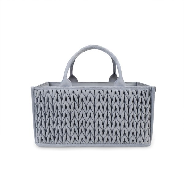 Woven Nursery Diaper Caddy – Large (Grey)