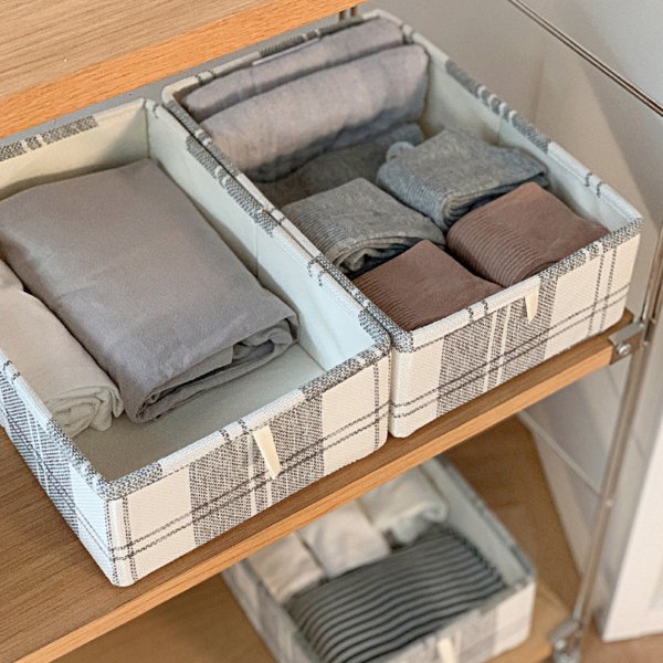 3PCS Classic Checkered Foldable Storage Box