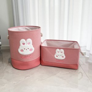 Bunny Love Foldable Storage Baskets – Set of 2