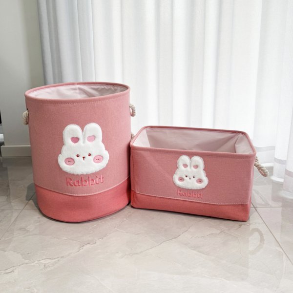 Bunny Love Foldable Storage Baskets – Set of 2