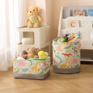 Safari Friends Foldable Storage Baskets – Set of 2