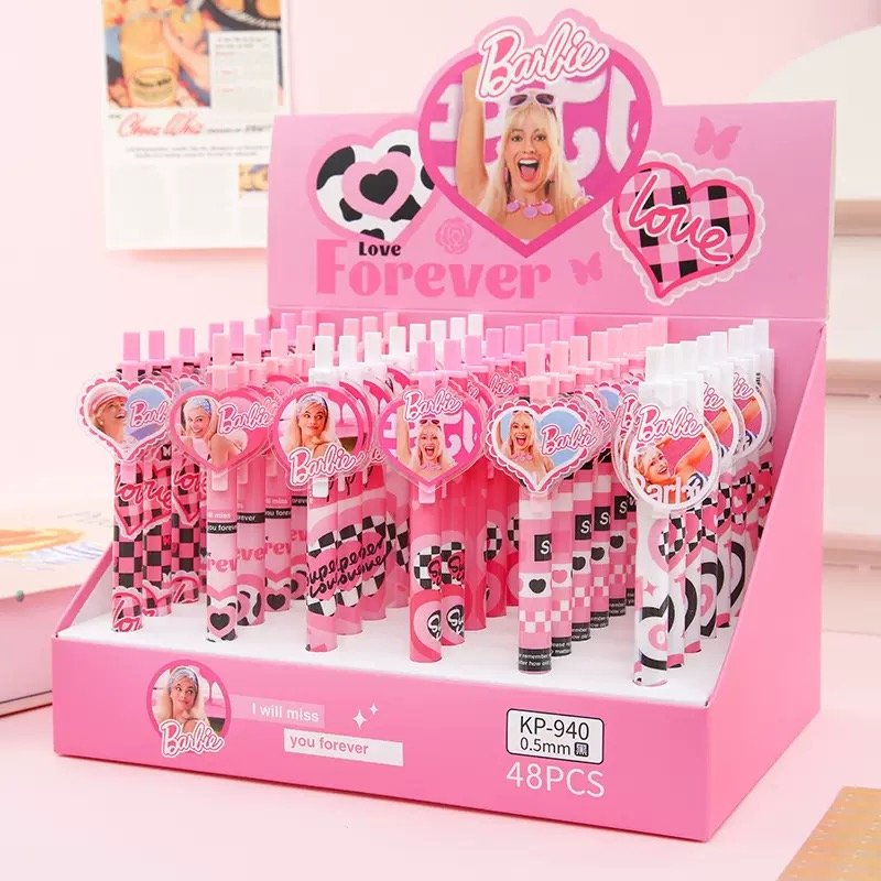 Barbie Pink Heart Gel Pen (Single Piece)1