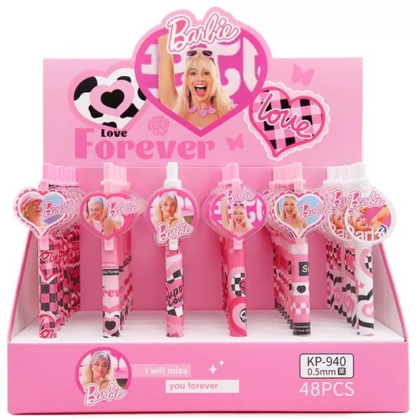 Barbie Pink Heart Gel Pen (Single Piece)