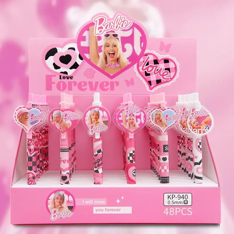 Barbie Pink Heart Gel Pen (Single Piece)5