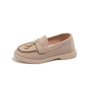 Neutral Classic Buckle Loafer Shoes