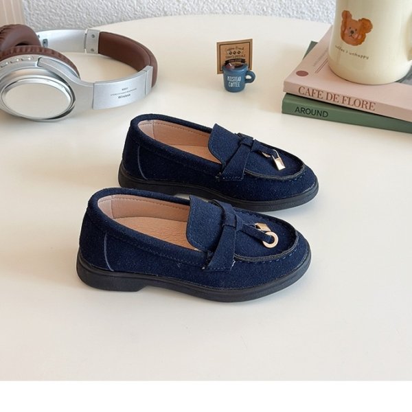 Blue Classic Buckle Loafer Shoes