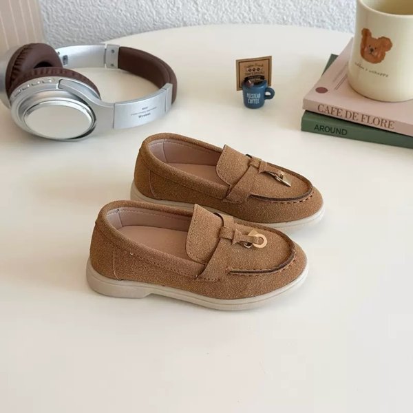 Brown Classic Buckle Loafer Shoes