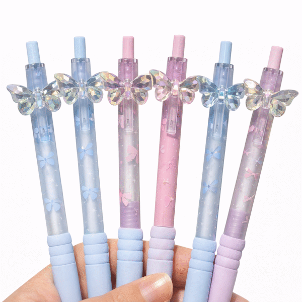 Crystal Butterfly Gel Pen Set (4-Piece)