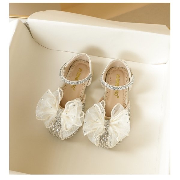 Crystal Ivory Bow Party Shoes