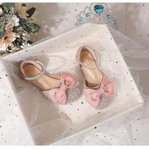 Glitter Bow Princess Flats - Pink