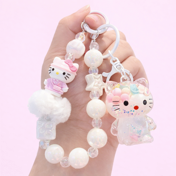 Hello Kitty Pearl Charm Keychain