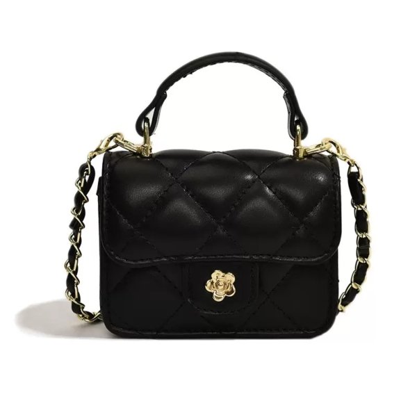 Black Mini Luxe Stitch Crossbody Bag