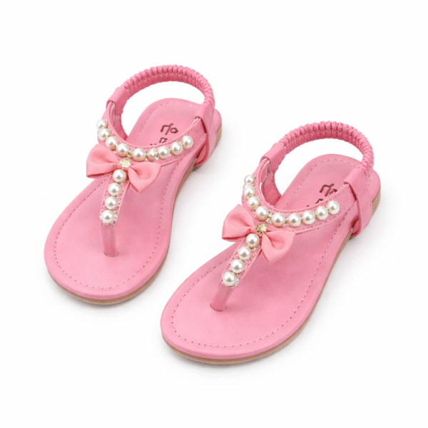 Pink Pearl Bow Princess Sandals