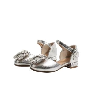 Silver Crystal Bloom Dress Shoes