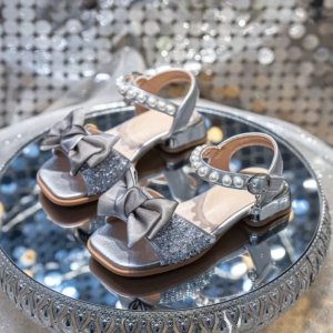 Silver Pearl Bow Sandals
