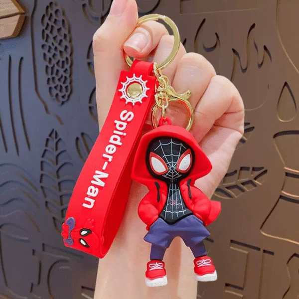 Spider Hero Keychain – Hoodie Style Charm