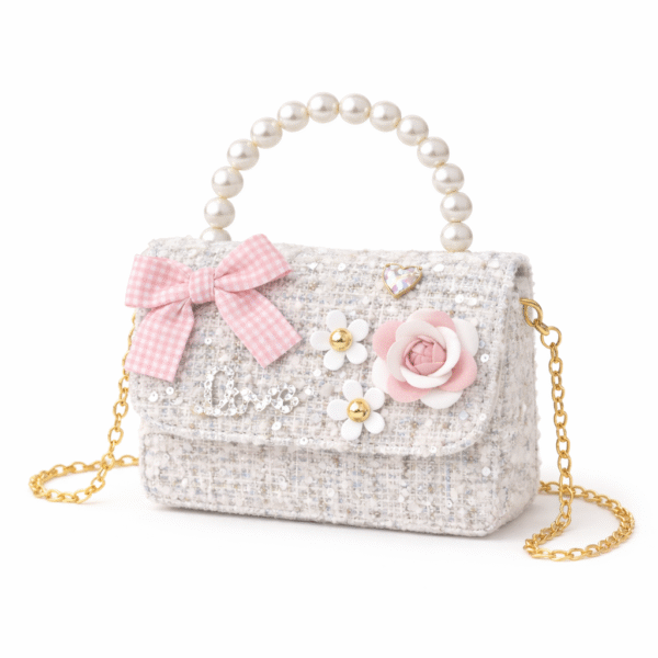 Silver Pearl Bloom Mini Bag