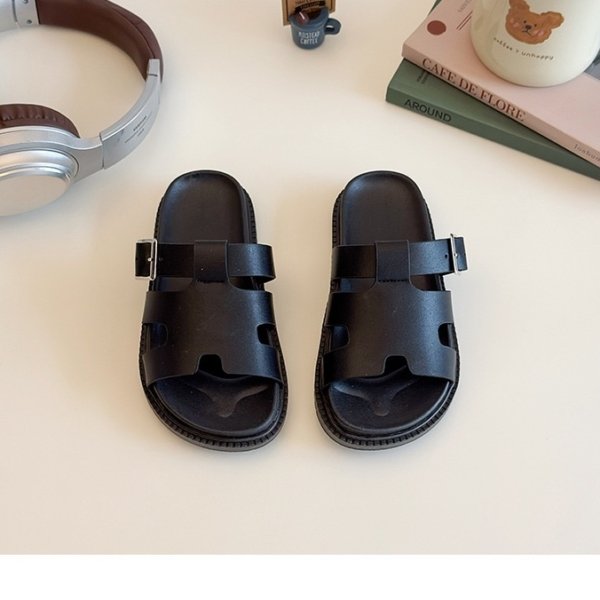 Classic Buckle Comfort Slides - Black