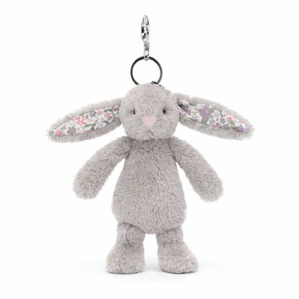 Gray Plush Bunny Keychain