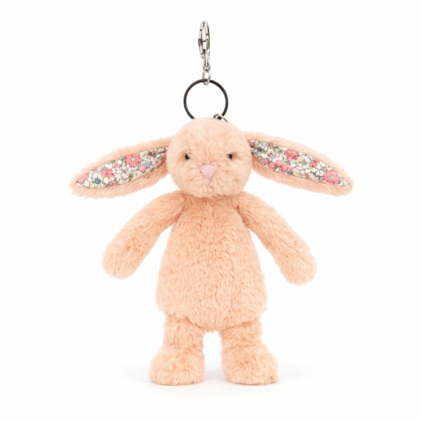 Peach Plush Bunny Keychain