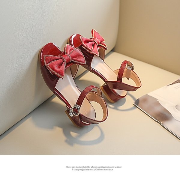 Princess Bow Strap Sandals - Red