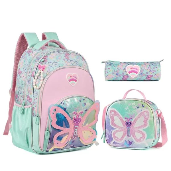 3-Piece Butterfly School Backpack Set