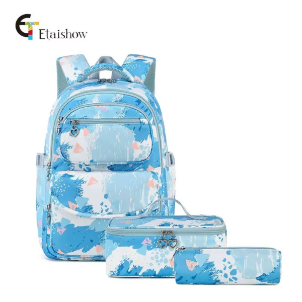 3-Piece Laptop School Backpack Set -Blue
