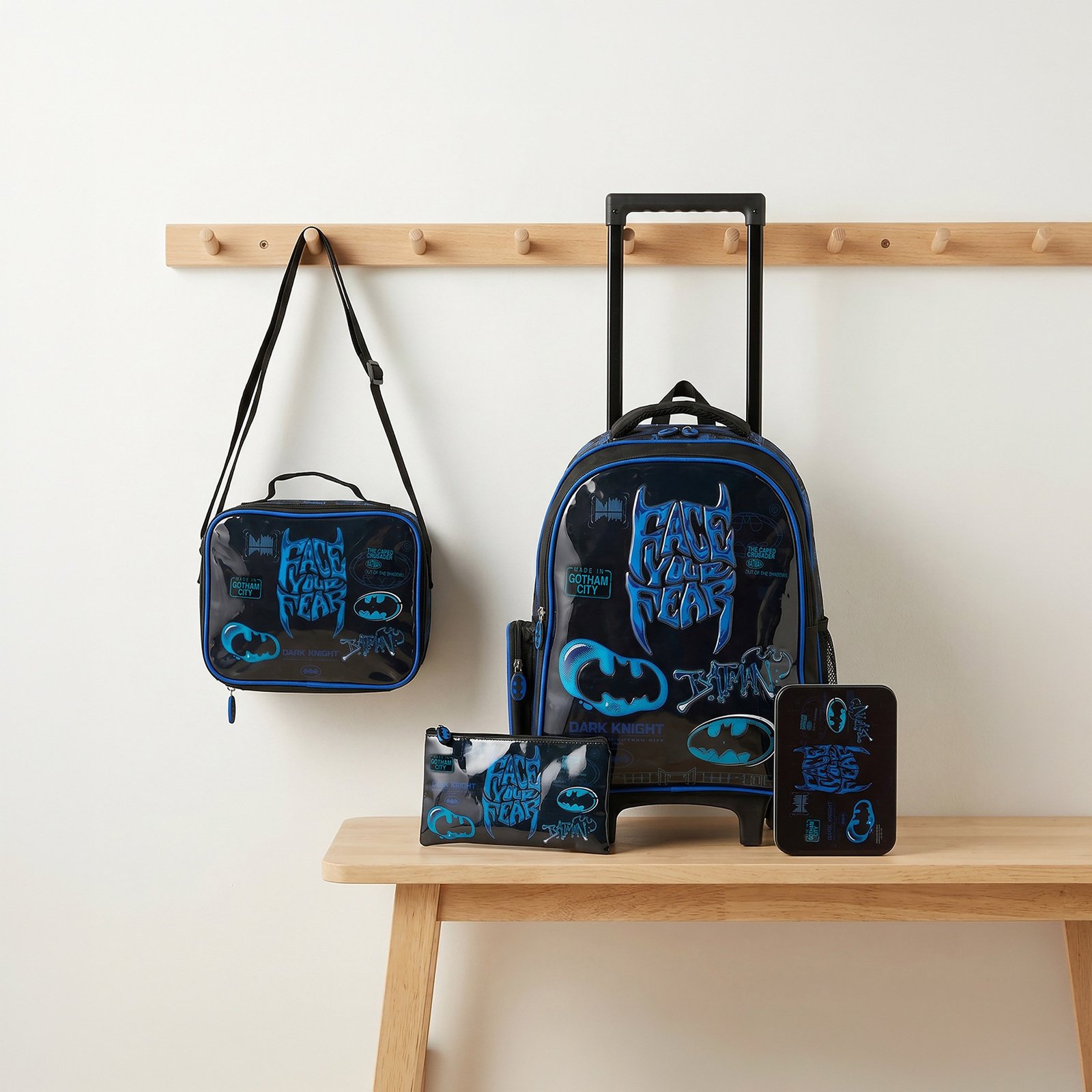 Batman 5-Piece School Trolley Bag Set1
