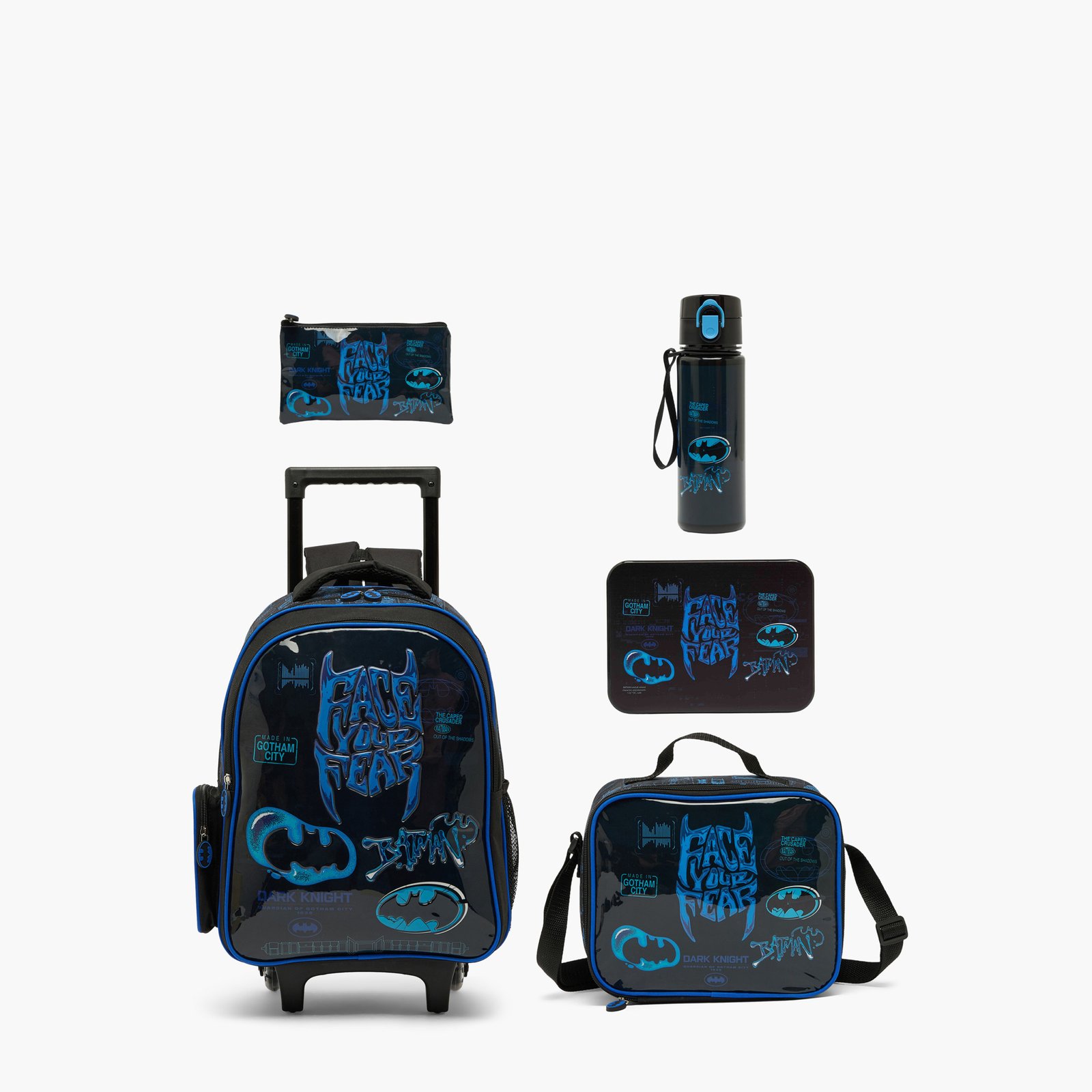 Batman 5-Piece School Trolley Bag Set2