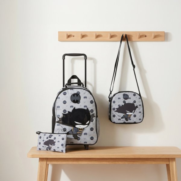 Batman Print 3-Piece School Trolley Bag Set