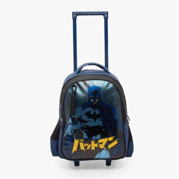 Batman Print Trolley Bag with Insulated Lunch Bag