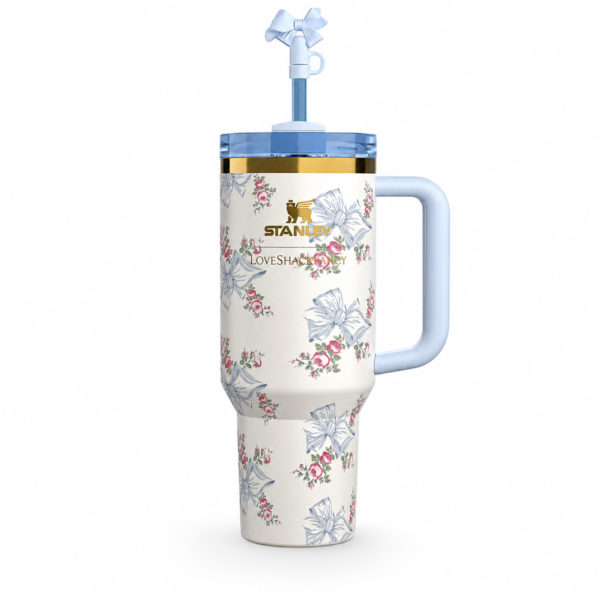Blue Rosette Bow Bouquet Stanley Tumbler | 40 OZ