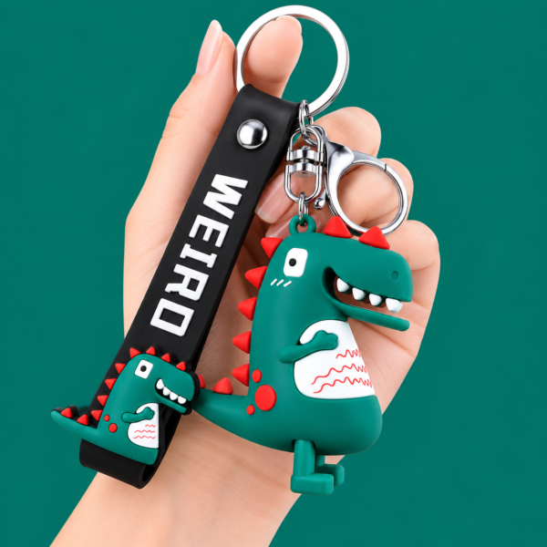 Dinosaur Silicone Keychain with Wrist Strap
