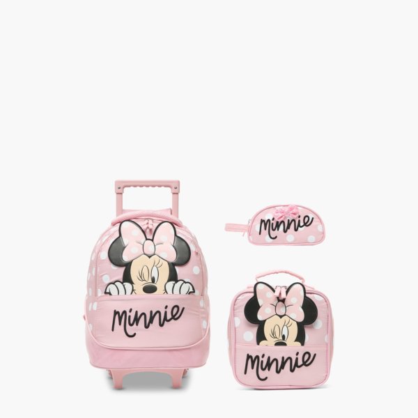 Disney Minnie Mouse Print 3-Piece School Trolley Bag