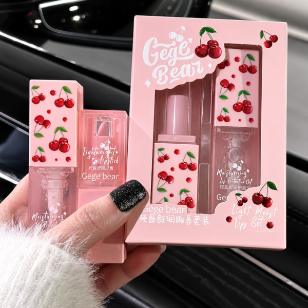 Gege Bear Cherry Lip Balm & Lip Gloss Duo