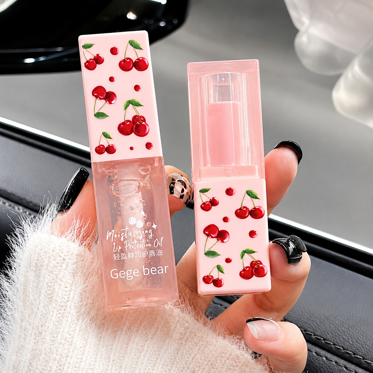 Gege Bear Cherry Lip Balm & Lip Gloss Duo3